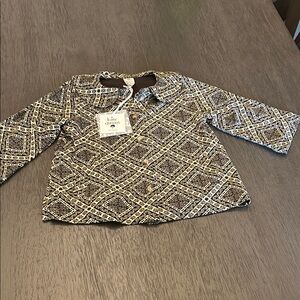 Kate Quinn Black and White Patterned Kids Jacket